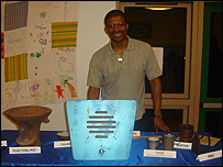 Rodney Harewood with artifacts