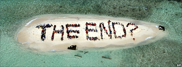 Human chain protest on island