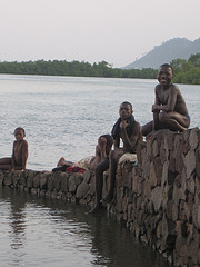 Children at Lakka Beach, Sierra Leone