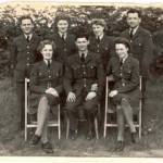 Tailors Shop Personnel, Hemsworth 1942. Back row Jack? Myself, Gladys, Sid, Front row Edna, Abe & Joyce. Taken outside shop.