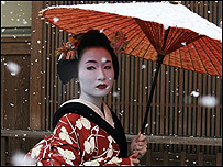 Mội Geisha trong tiết trời đông