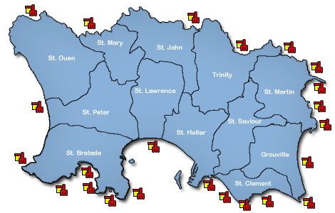 Map of Jersey beaches