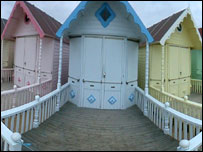 Beach cabins at Mersea