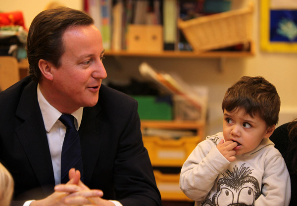 David Cameron and a boy