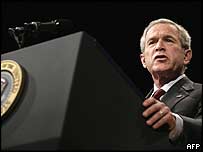 جارج بش ایک تھِنک ٹینک سے خطاب کررہے تھے