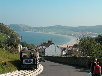 Bae Llandudno a'r tram