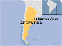 Argentina em destaque no mapa