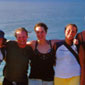 Claire with her fellow divers before the trip. Claire is in the middle, looking rather wind-swept