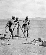 Fawcett doing surveying work
