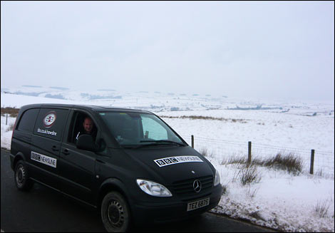 BBC Newsline van in the snow