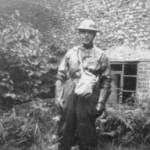 Eric Standley ready for action with gas mask