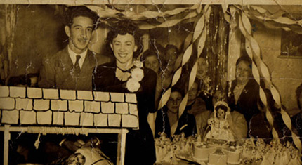 Mona with her hustand, Jules, at their bridal shower