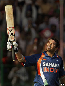 Sachin Tendulkar after his world record innings in Gwalior, India