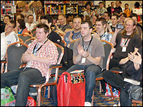 Fans applaud during the introduction