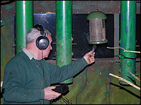 Chris makes a recording at his bird hide