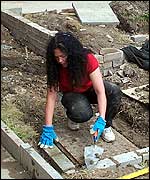 Gail bricklaying