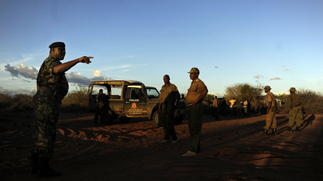 Kenyan security forces near the border with Somalia (AFP)