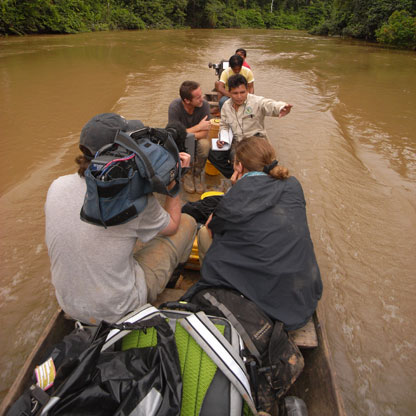 The team at work on the Amazon