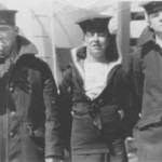 Aboard Searcher. My father is on the right.