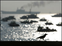 تاج محل ہوٹل سے ممبئی کے ساحل کا ایک نظارہ