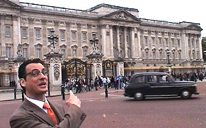 The Teacher outside Buckingham Palace