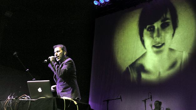 Otros Aires live at the Old Fruitmarket. Photo by Louis Decarlo.
