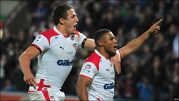 Sam Burgess (left) and Kyle Eastmond are two young players to have impressed for England