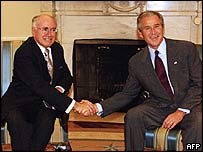 Prime Minister John Howard and his mate President George Bush