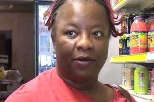 Mobs has found a shop that sells food from her village...