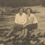 Iris Mildred Jeavons and her friend Wynifred Mary Cotterril, stopping off at Horseshoe Pass, Llangollen, during a cycle trip from Wolverhampton to Barmouth!