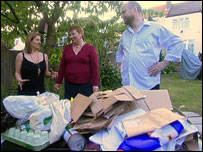 Murray family surrounded by waste