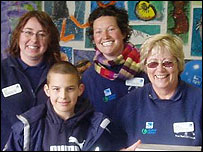 Jane (far right) in the Ribble Discovery Centre 