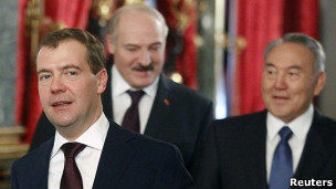 Дмитро Медведєв, Олександр Лукашенко та Нурсултан Назарбаєв
