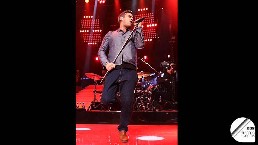 Robbie Williams performs at BBC Electric Proms 2009