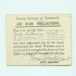 Warden insignia and Air Raid Precaution leaflet.