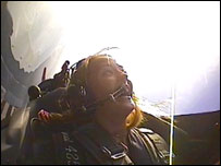 Our reporter Laura taking to the sky