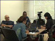 Esq. para dir.: Hernani Dimantas, Liliane Ferrari, Robson Leandro da Silva e Samantha Shiraishi