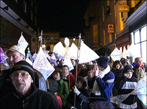 Devizes Lantern Parade and Christmas light switch