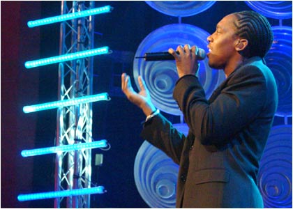 Lemar on stage at the R1 / TOTP Christmas Party