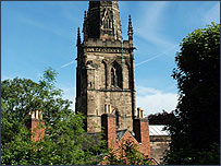 The spire of St Mary de Castro
