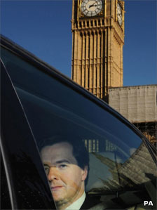 George Osborne in car leaving Parliament