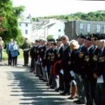 Normandy Veterans Association Service of Remembrance, St Nicholas Church Gardens, Whitehaven, Cumbria, 6 June 2005. Members from the NVA remember fallen comrades from the war years. Councillor Norman Clarkson, Mayor of Copeland laid a wreath at the NVA West Cumbria Branch Commemorative Plaque.