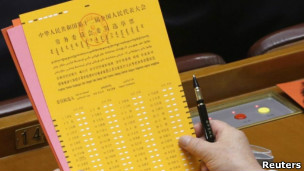 人大代表看选票