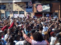Obama supporters in western Philadelphia