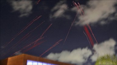 Ant-aircraft tracer rounds over the Libyan capital
