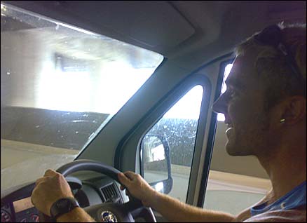 Tom Fordyce pilots Le Bloggernaut straight into an underground car park