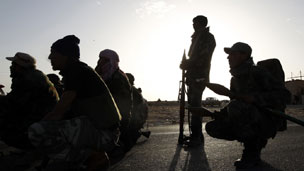 Opposition fighters in Libya
