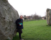 Wiliam Dalrymple at a Wiltshire monument