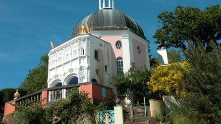 Photograph of a bell tower in Portmeirion