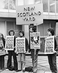 Protests outside Scotland Yard over Blair Peach's death